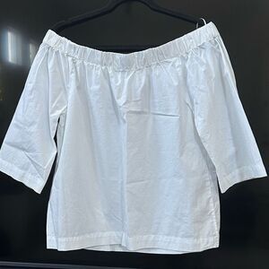Madewell White Off shoulder Top Blouse 100% Cotton, Size M